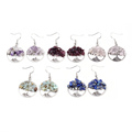 PandaHall Wholesale: Unique Flat Round and Tree Alloy Pendants with Natural Gemstone Dangle Earrings1