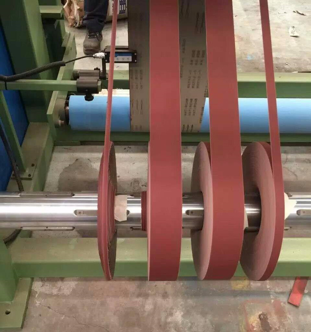 Aluminum oxid sanding belt slitting video