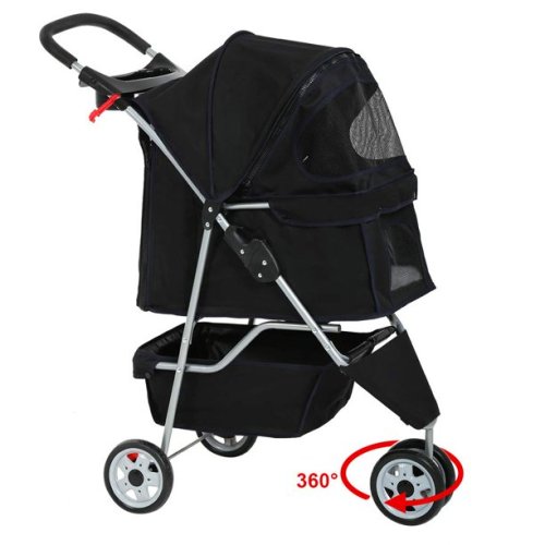  Bestpet Pet Stroller, 3 Wheels, Travel Folding Carrier