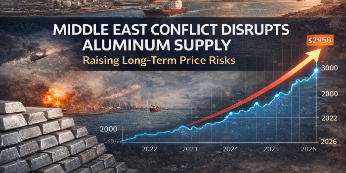 مناقشه خاورمیانه عرضه آلومینیوم را مختل می کند و ریسک قیمت درازمدت را افزایش می دهد