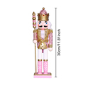 Exquisite 2024 New Christmas Decorations: Gold Crown Pink Sequin Nutcracker1