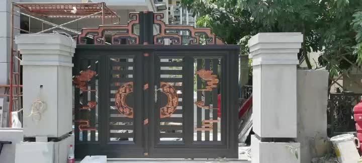 Sliding door to residential courtyard