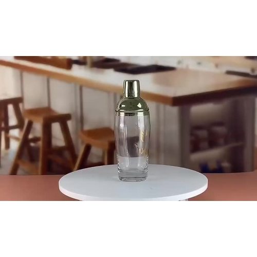 Glass Cocktail Shaker with Stainless Steel Lid