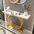 Modern Nordic Stainless Steel Porch Table with Luxury Marble Rock Plate Wall Side Console Table1