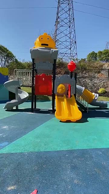 Large outdoor slide kindergarten slide and swing set community square equipment