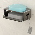 Aluminum Wall-Mounted Shower Soap Sponge Holder with Hook1