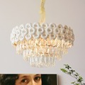 Modern White Ceramic Flower Crystal Chandelier - Wholesale Living Room Lighting1