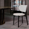 Modern Solid Wood Finished Dining Chairs with Teddy Fabric or Leather for High-end Apartments1