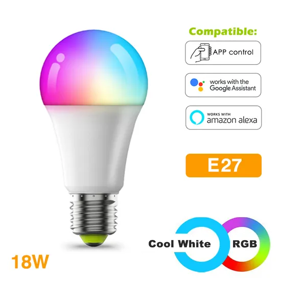 Smart RGBW LED BULL com controle de voz para iluminação caseira1