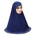 حجاب مسلمان فوری با روسری پولکی براق شیفون روسری حجاب اسلامی با کیفیت بالا Tudung1