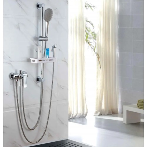 What should I do if the stainless steel shower faucet is blocked?