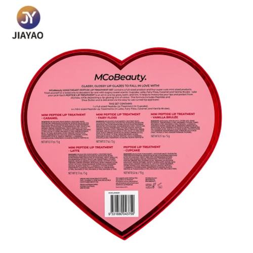 Caixa de cores cosméticas em forma de coração