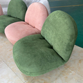 Design moderno de tecido de veludo, cadeiras de sala de estar de sofá, cadeira verde rosa sem braço rosa, cadeira de lounge1