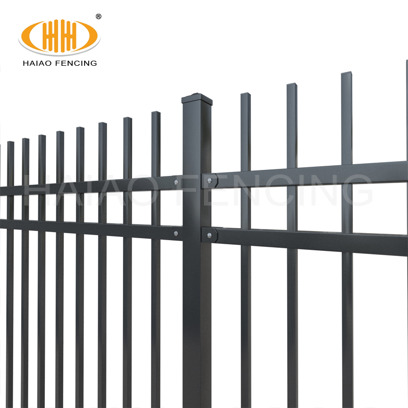 Rod Top Tubular Picket Steel Fence1