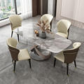 Maxky Light Luxury Marble Dining Table Set 8 เก้าอี้เฟอร์นิเจอร์เฟอร์นิเจอร์ห้องนั่งเล่นหรูหราตารางที่ 1