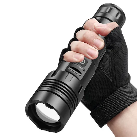 Lanterna tática de alta potência XHP160 LED Zoomable com carregamento USB1