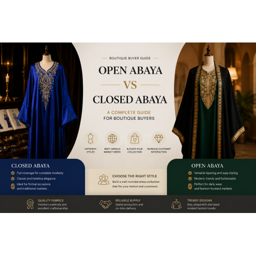 Open Abaya vs Closed Abaya: راهنمای کامل برای خریداران بوتیک