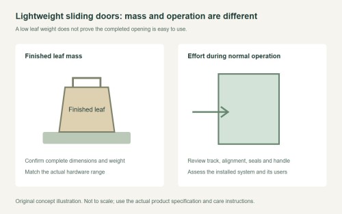 Lightweight Sliding Door: Compare Mass and Operating Effort