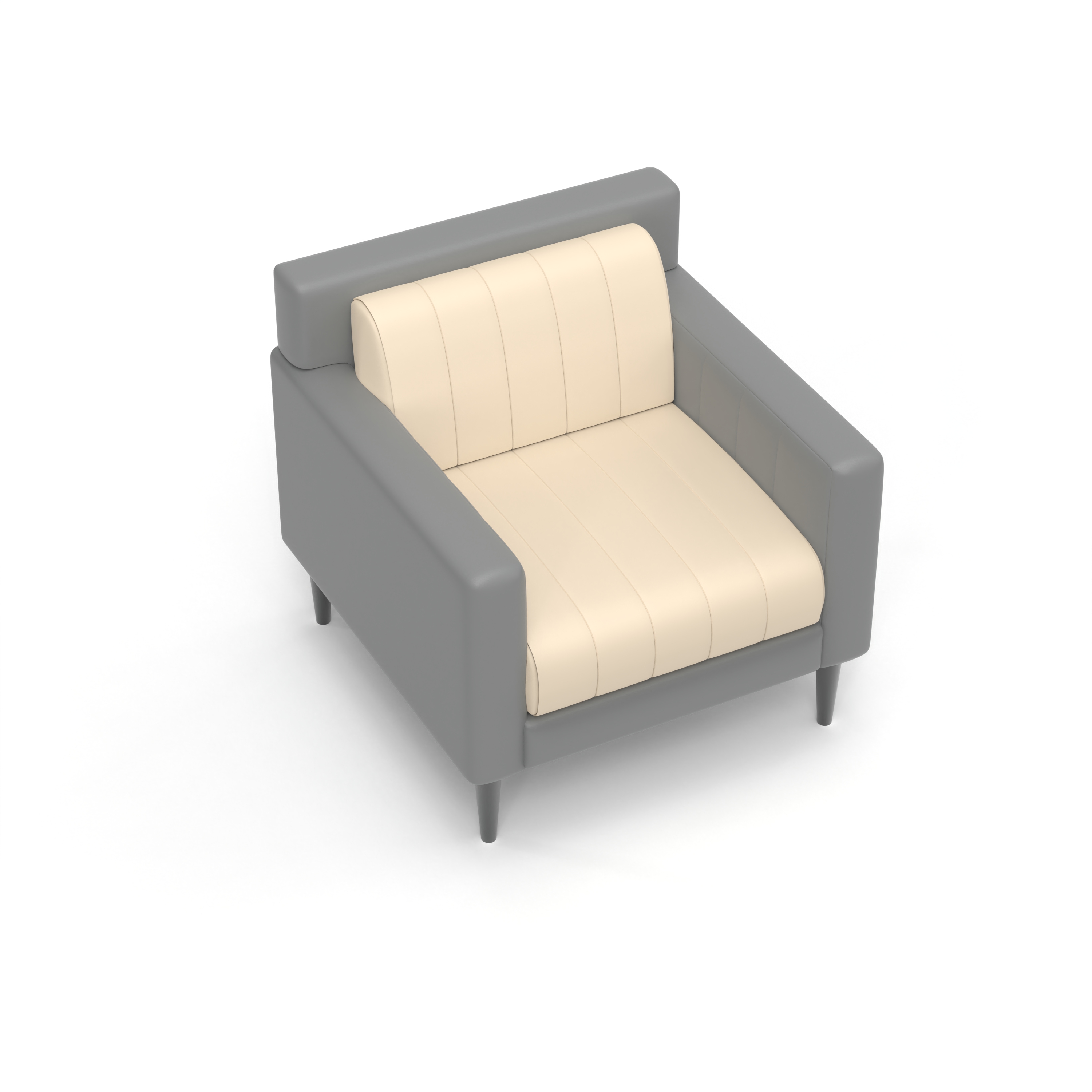 Sofás individuales de estilo escandinavo bicolor, piel, tela y sillones acogedores