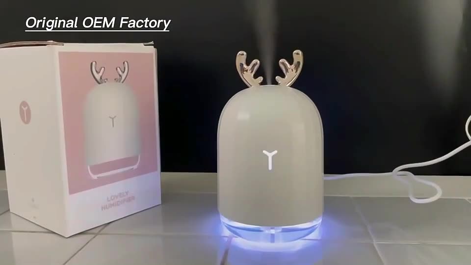 Mini Portable Desk Air Humidifier Cute Deer USB Cool Mist Vaporizer Humidifier with Night Light1