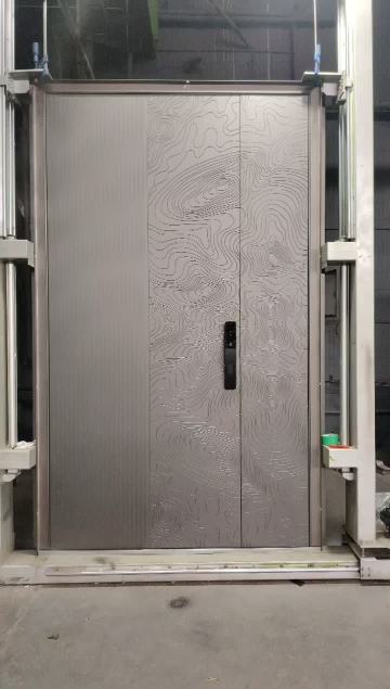 aluminum entry video villa door luxury armored door grey high quality new design 