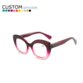 Wholesale Unique Luxury Brand Oval Cat-Eye Frame Reading Glasses with Custom LOGO - High Quality and Fashionable Retro Style1