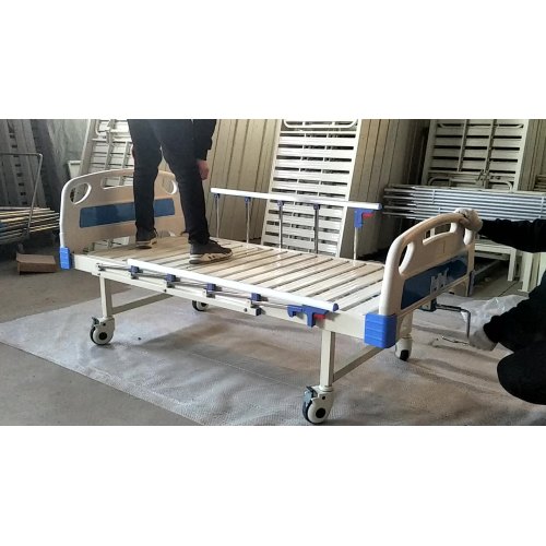 Multi Fungsi 2 Tempat Tidur Rumah Sakit Perawatan Medis Stainless Folding untuk Pasien1