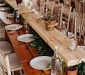 Nouveau design meubles commerciaux rectangle forme nature en bois hôtel banquet pliant de mariage en bois extérieur table1