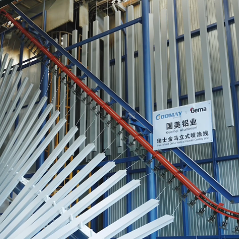 帐篷的铝制轮廓的喷涂过程