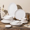 Retro Floral Embossed Tea Cup and Plate Set1