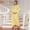 Uni Customization Applique گلدوزی پارچه راحت آستین بلند گشاد Abaya لباس روزانه مجلسی خلیج فارس زیبا1