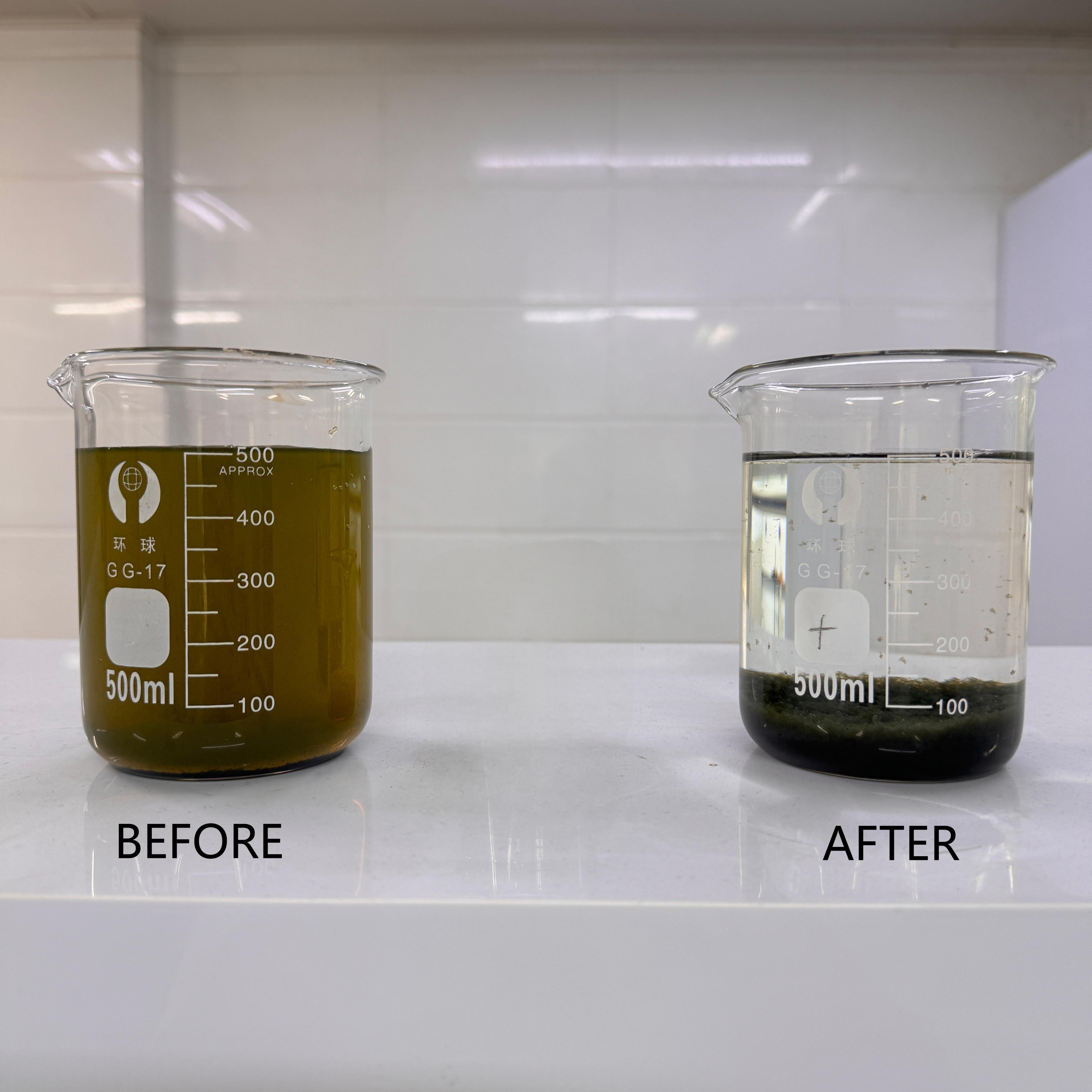 szennyvízteszt polialuminum -kloriddal és poliakrilamiddal