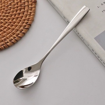 Stainless steel solid stick ice spoon long handle coffee stirring spoon teaspoon dessert spoon