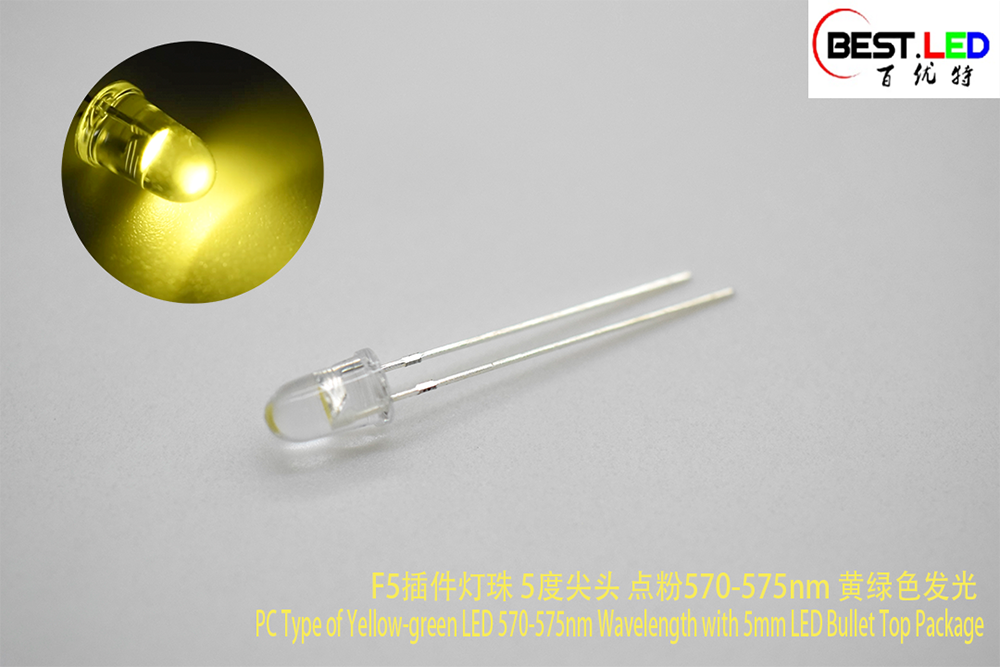 Paquet de balles LED LED jaune-vert PC