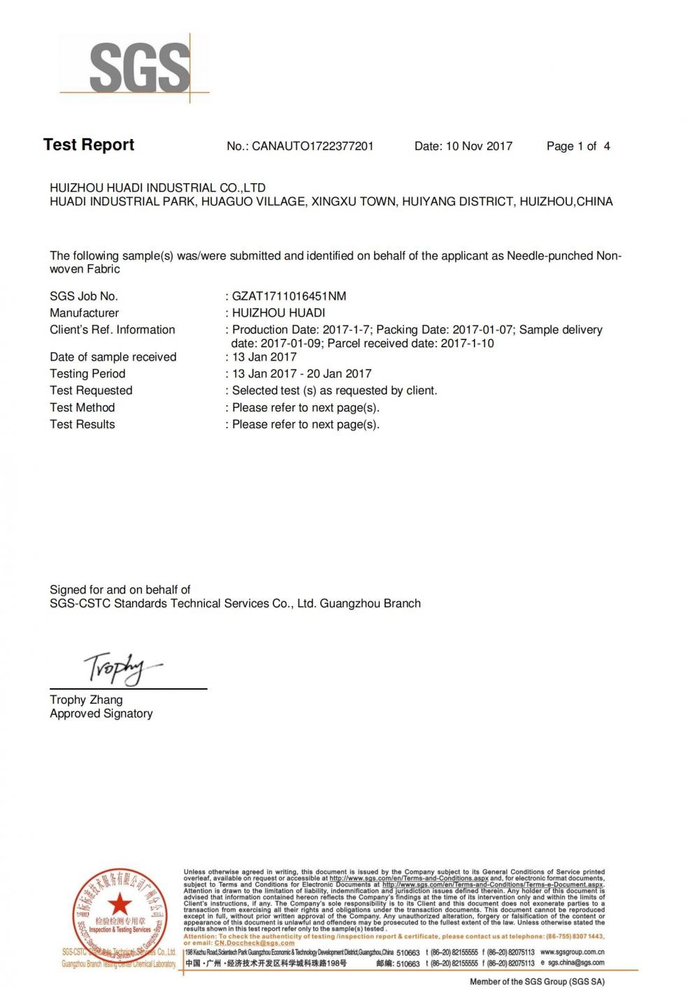 SGS Test Report