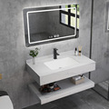 Wholesale Customizable White Smart Rock Panel Bathroom Cabinets1