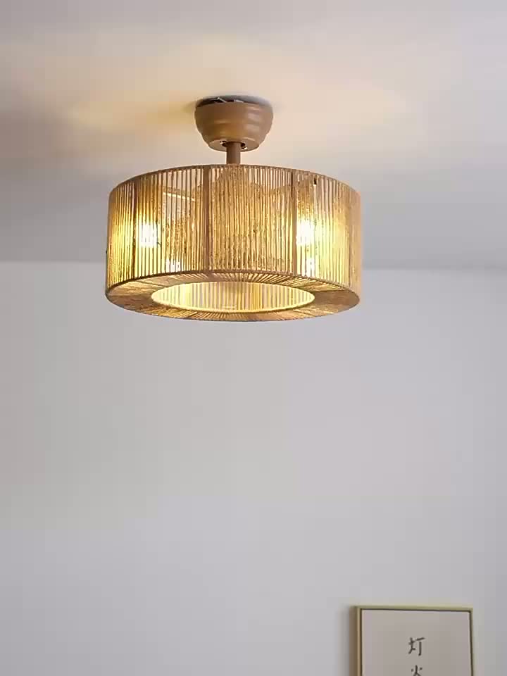 Стиночный потолочный вентилятор ротанга