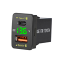 Factory Wholesale Oem 12V 24V Toyota Camry Cross Yaris Usb 2 Ports Usb Car Charger Dual Port Usb Charger for car1