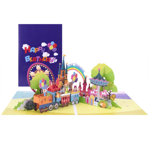 Biglietto d'auguri di compleanno per parco divertimenti 3D