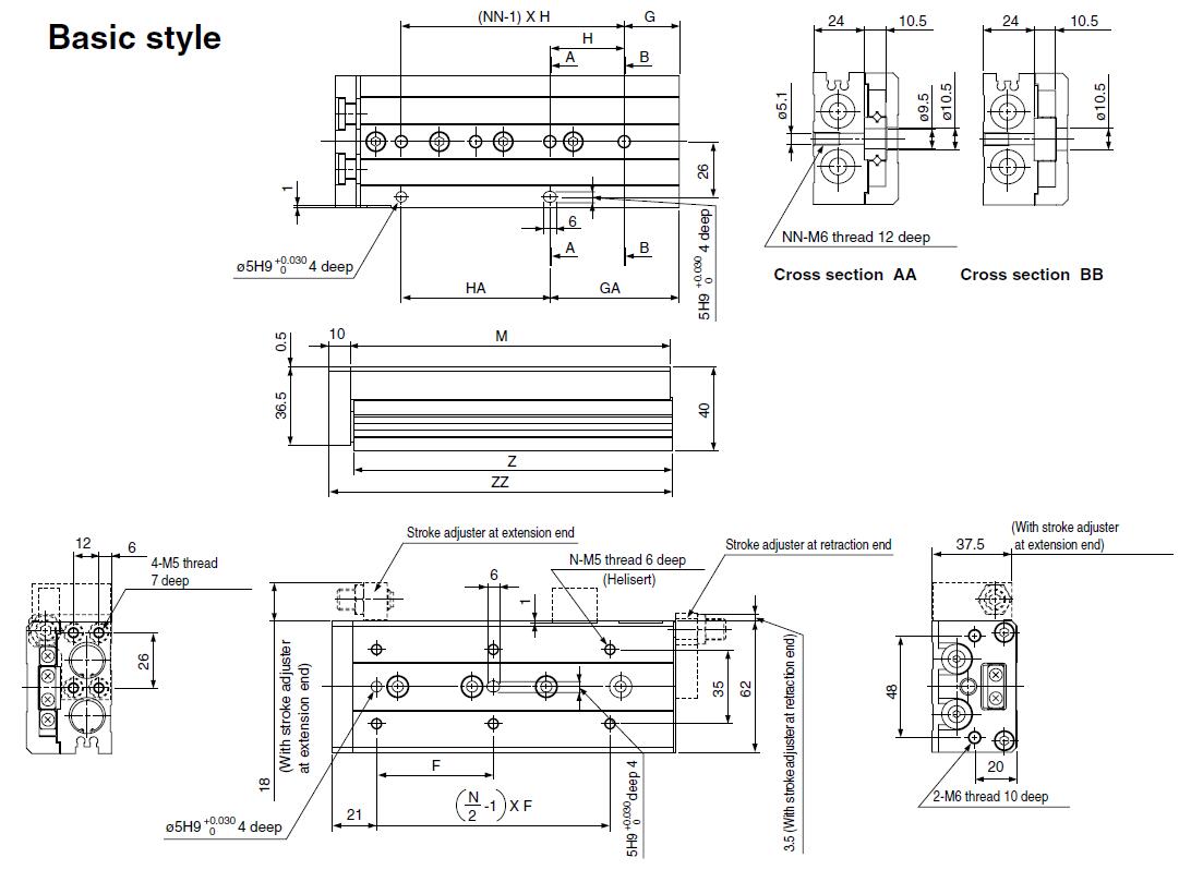 Slide Table Pneumatic Cylinder Slide Table Pneumatic Cylinder