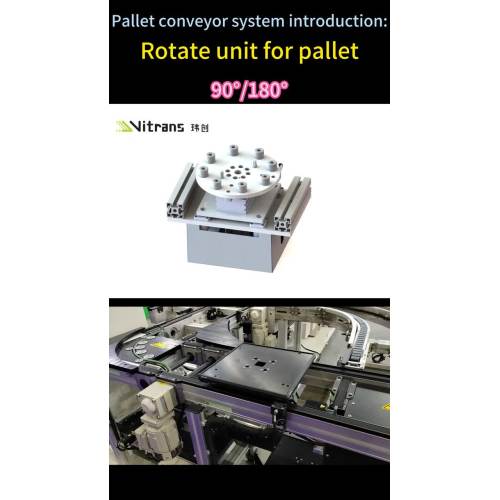 Unidade rotativa de paletes para sistema transportador