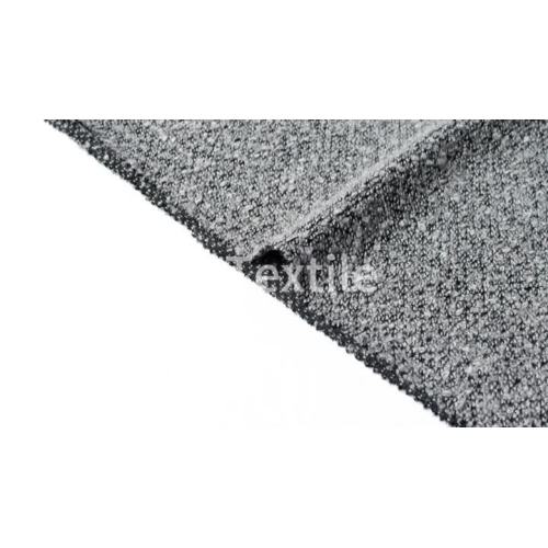 100% ポリエステル ブークレ ツイード グレー ブラック ニット生地