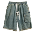 OEM Mens Acid Wash Cotton Fleece Denim Denmstring Vintage Jean Shorts For Men1