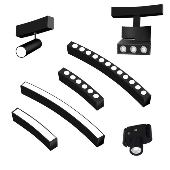 Lâmpada de trilha LED magnética redonda versátil para iluminação caseira1