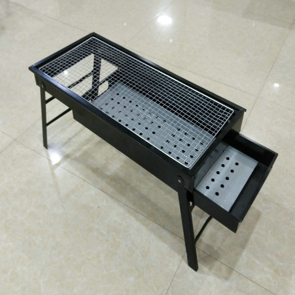 Popular 60x22cm foldable drawout patten folding with drawer charcoal groove barbecue stove grill bbq