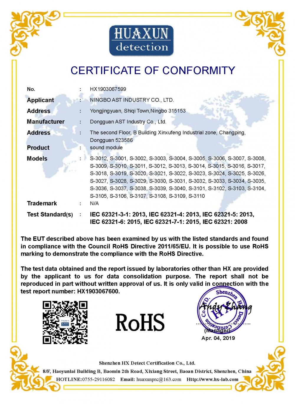 Rohs of sound module