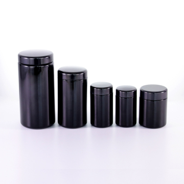 Big black glass jar