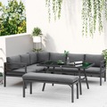 Kostenlose Probe Heißverkauf Hochdichte Schwamm wasserdichtes Aluminiumlegierung Hotel Terrasse Outdoor Garden Sofa1