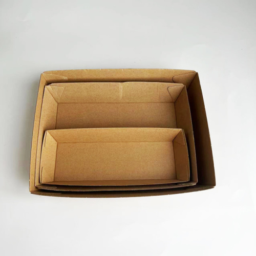 Custom corrugated paperboard brown tray