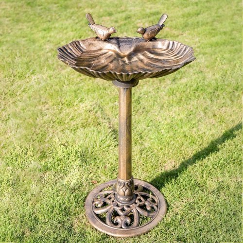 28 Inch Height Double Birds Garden Bird Bath